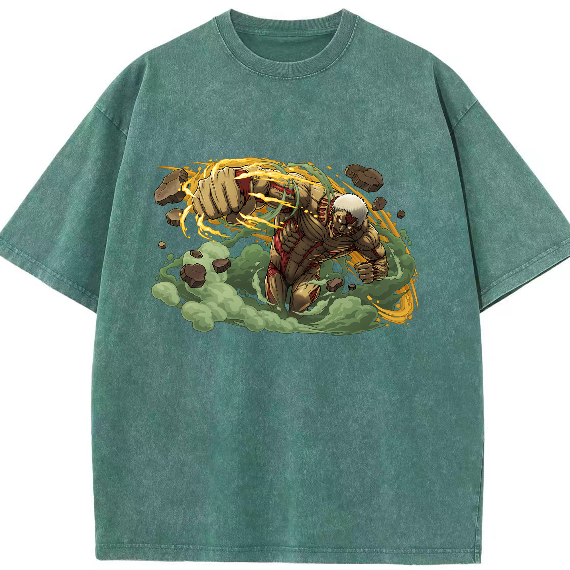 （画像用） 進撃の巨人 Attack on Titan 綿100% ヴィンテージ風 半袖Tシャツ（フロントプリント）